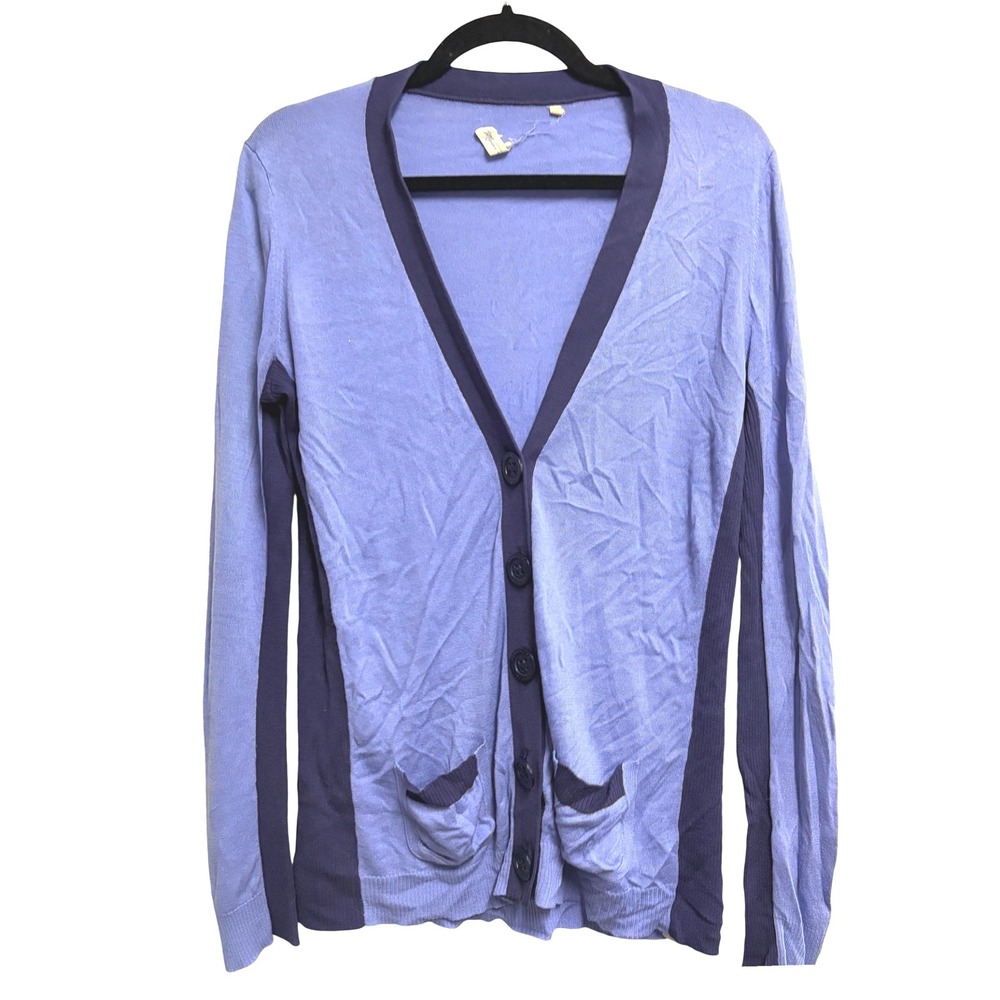 Anthropologie Martin + Osa Silk Cashmere Modal Cardigan Sweater Blue Purple M